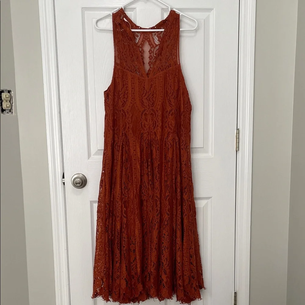 Free People Lace Midi Dress - Rust - Picture 5 of 14